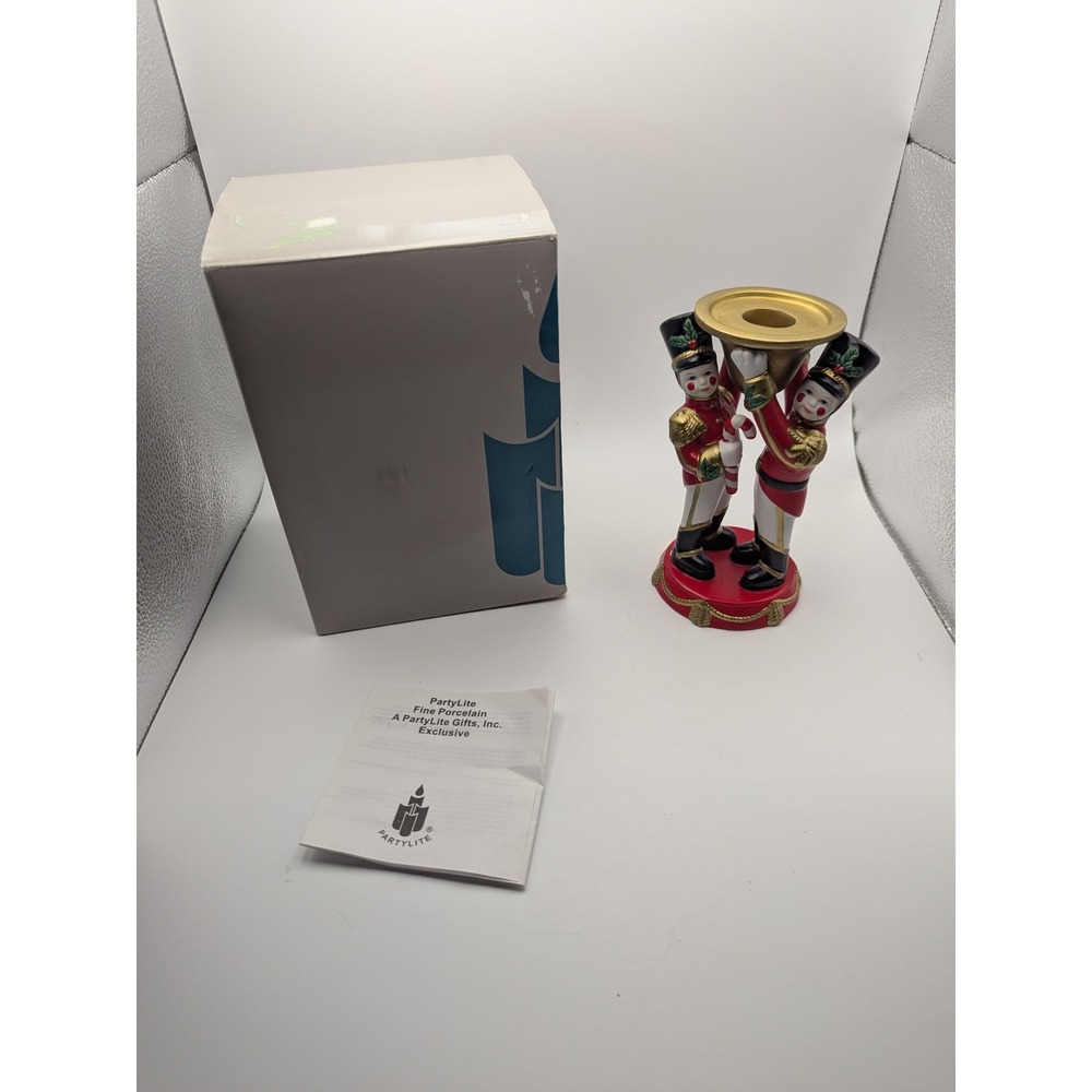 Vintage Partylite Toy Soldier Taper Holder Retired‎ Original Box 6.5" Christmas